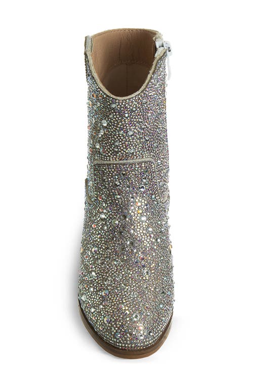 Badgley Mischka Collection Kids' Rhinestone Western Boot In Silver