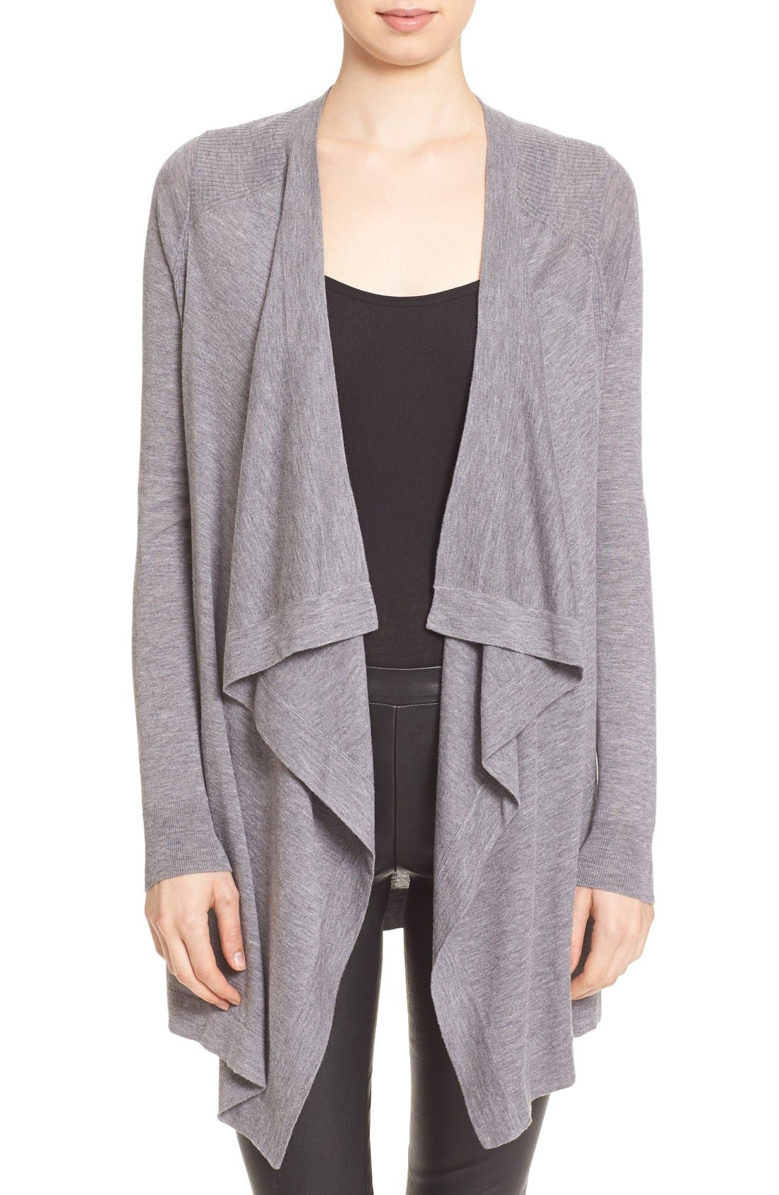 Vince Drape Front Lightweight Wool Cardigan (Nordstrom Exclusive