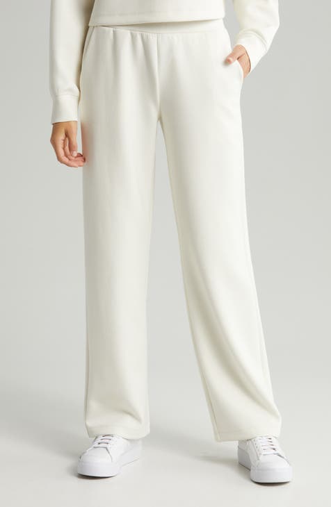 Friends Like These Ivory Petite High Waisted Wide Leg Trousers