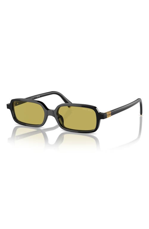 Miu Miu 51mm Rectangular Sunglasses In Black