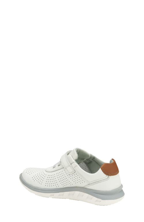 Shop Johnston & Murphy Kid's Activate U-throat Hook & Loop Sneaker In White Full Grain