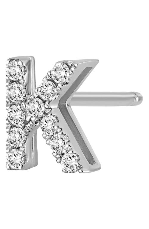 Shop Bony Levy Single Initial Earring In White Gold/k