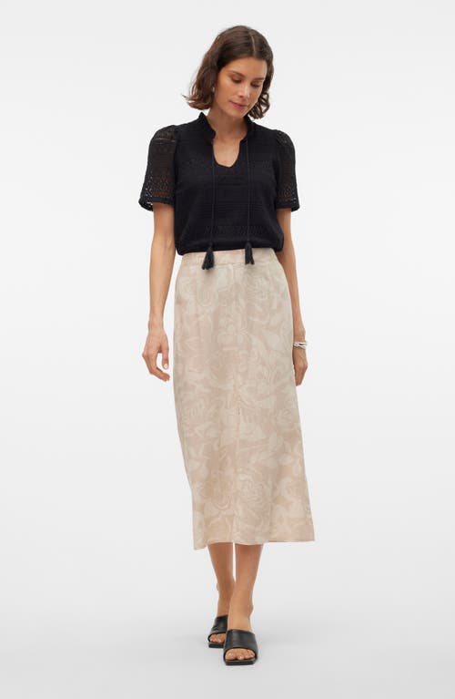 Shop Vero Moda Linna Lia Linen Blend Skirt In Silver Lining Aoplia