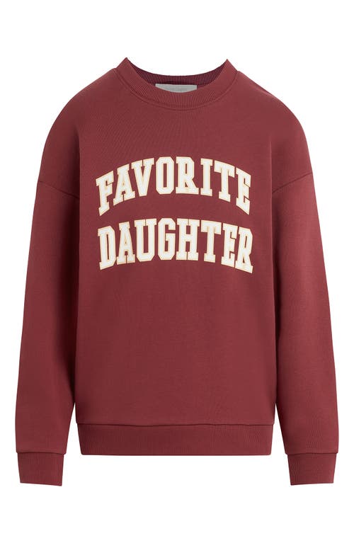 Shop Favorite Daughter Collegiate Cotton Blend Sweatshirt In Sangria Nights