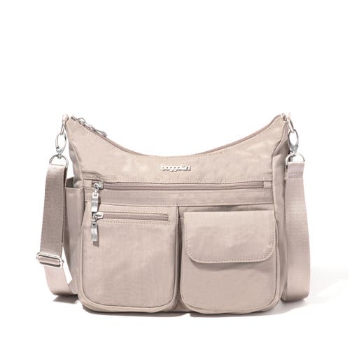 Baggallini Modern Everywhere Hobo Crossbody Bag With Wristlet In Moonrock