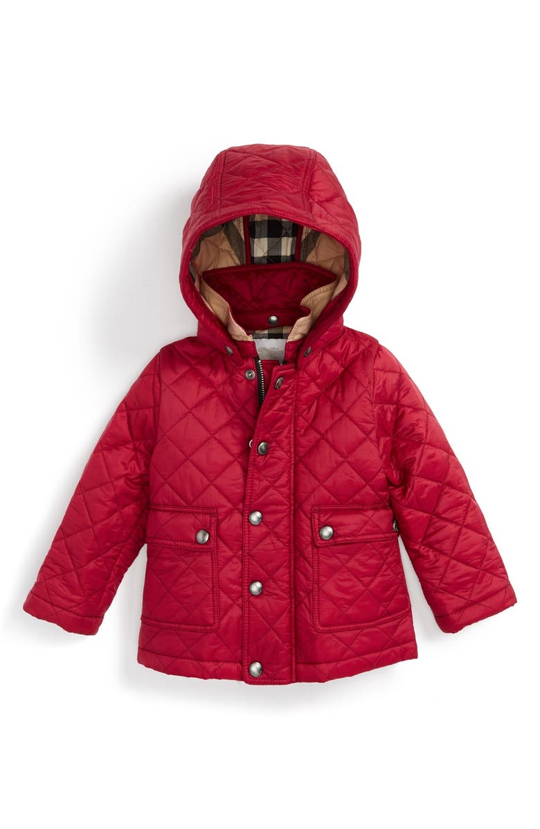 Burberry 'Jamie' Quilted Hooded Puffer Jacket (Baby Girls) | Nordstrom