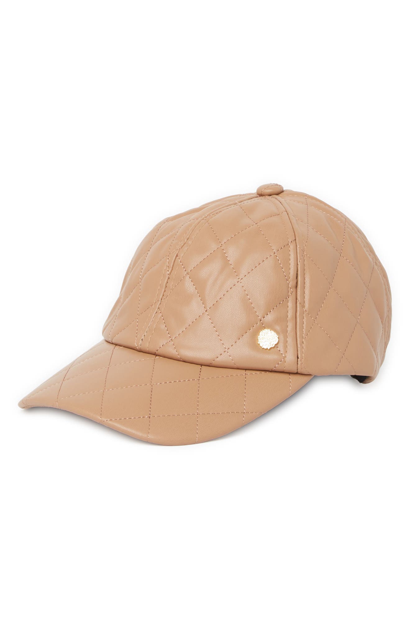 Vince Camuto Vegan Faux Leather Quilted Baseball Cap In 