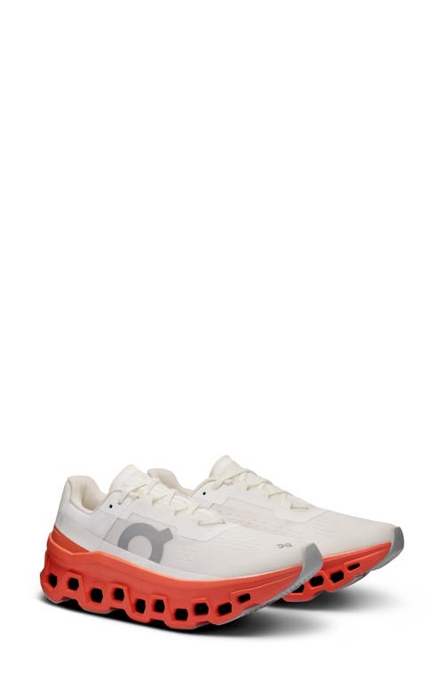On Cloudmster Running Shoe In White/ Flame
