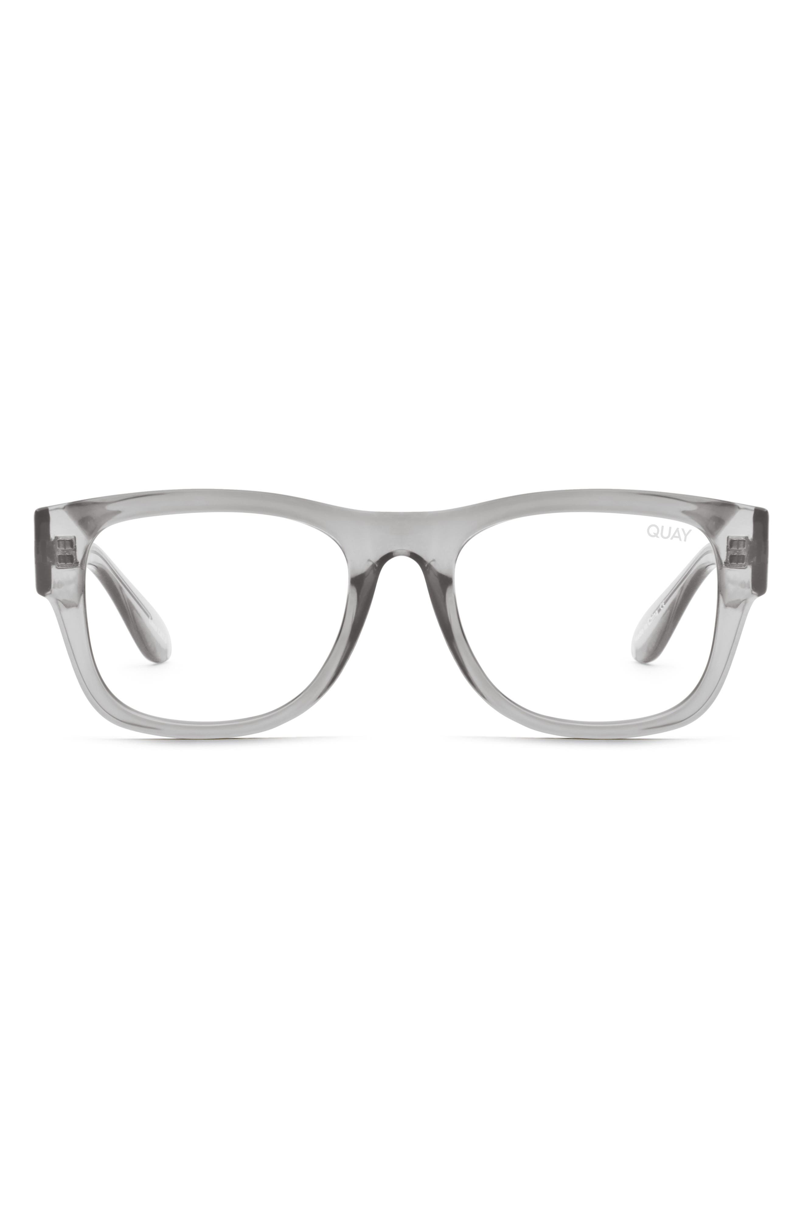 Quay Touch Base 47mm Blue Light Filtering Glasses In Grey/ Blue Light