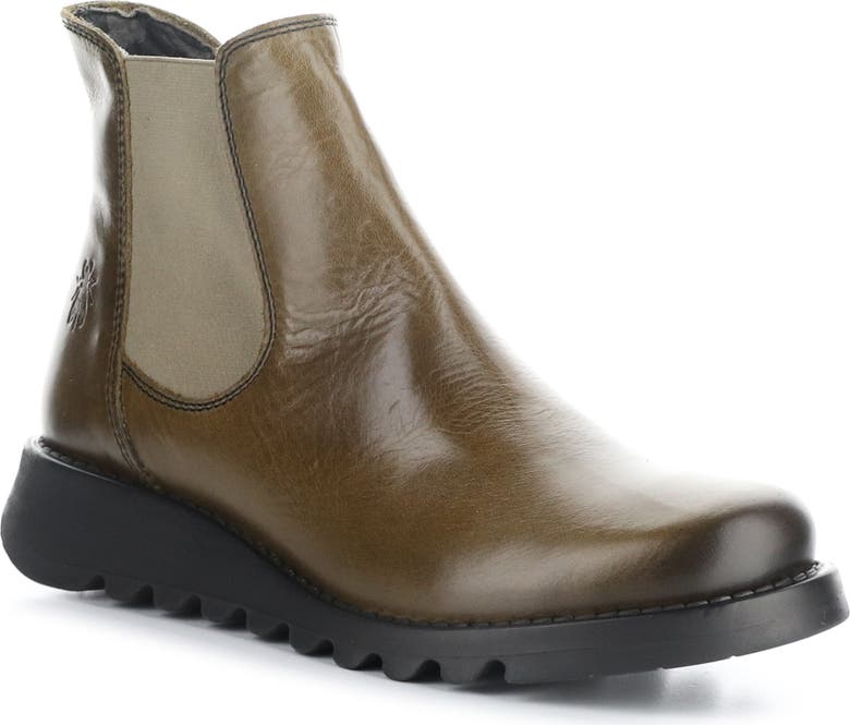 Fly London Women's SALV Chelsea Boots – Ankle Casual Wedge, Leather, Pull On