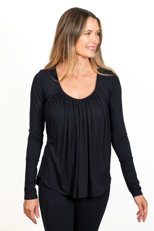 Jjwinks Full Moon Built-in Shelf Lounge & Sleep Long Sleeve Top In Black