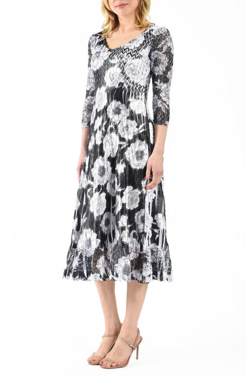 Shop Komarov Charmeuse & Chiffon A-line Dress In Chrysanthemum