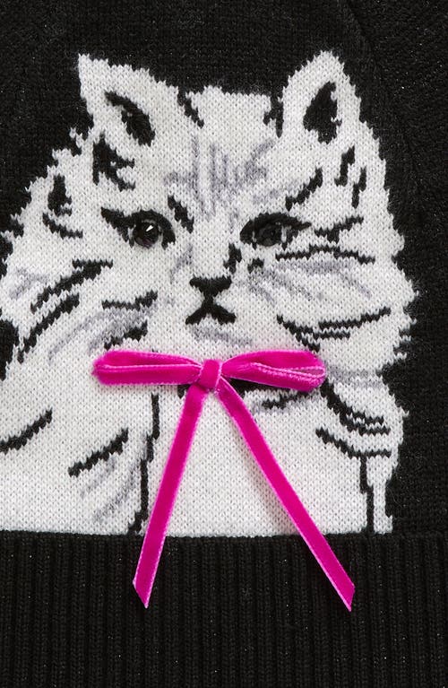 Shop Kate Spade New York Pretty Kitty Beanie In Black