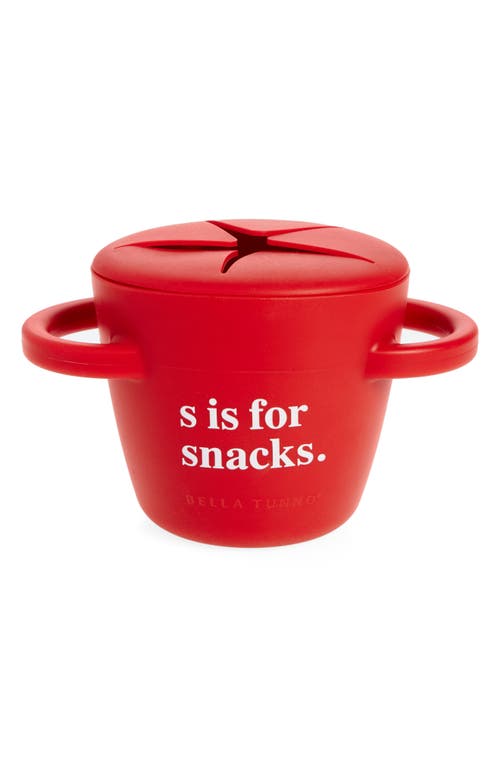 Bella Tunno S is for Snacks Happy Snacker Cup & Lid in Red at Nordstrom