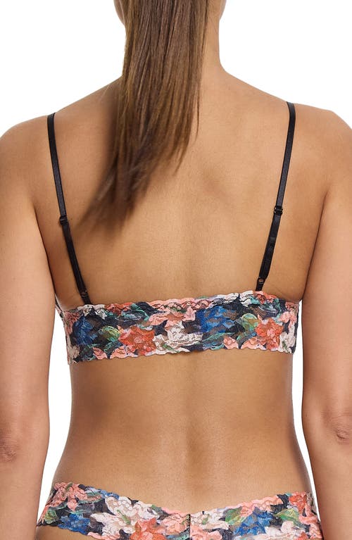 Hanky Panky Printed Signature Lace Padded Triangle Bralette In Wonderous Black