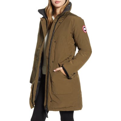 Canada Goose Ellesmere Arctic Tech 625 Fill Power Down Parka With Genuine Coyote Fur Trim, (8-10) - Green