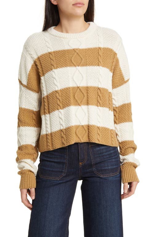 Stripe Crewneck Sweater in Camel Stripe