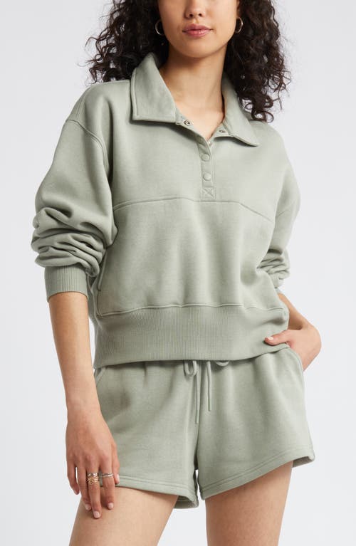 Shop Bp. Polo Fleece Sweatshirt In Green Halo