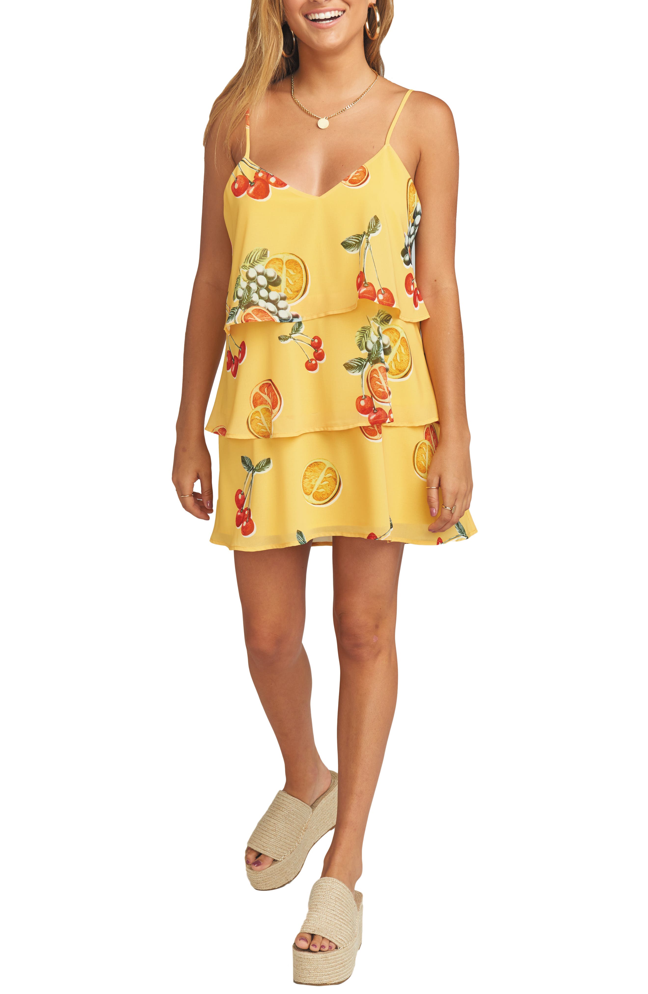 Show Me Your Mumu Suarez Tiered Dress, Yellow