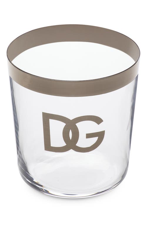 Dolce & Gabbana Dolce&gabbana Dg Logo Set Of 2 Water Glasses In Trasp/silver