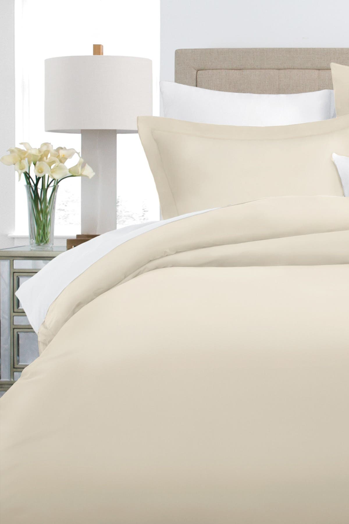 Ienjoy Home 3 Piece Cotton Queen Duvet Cover Set Cream Nordstrom Rack