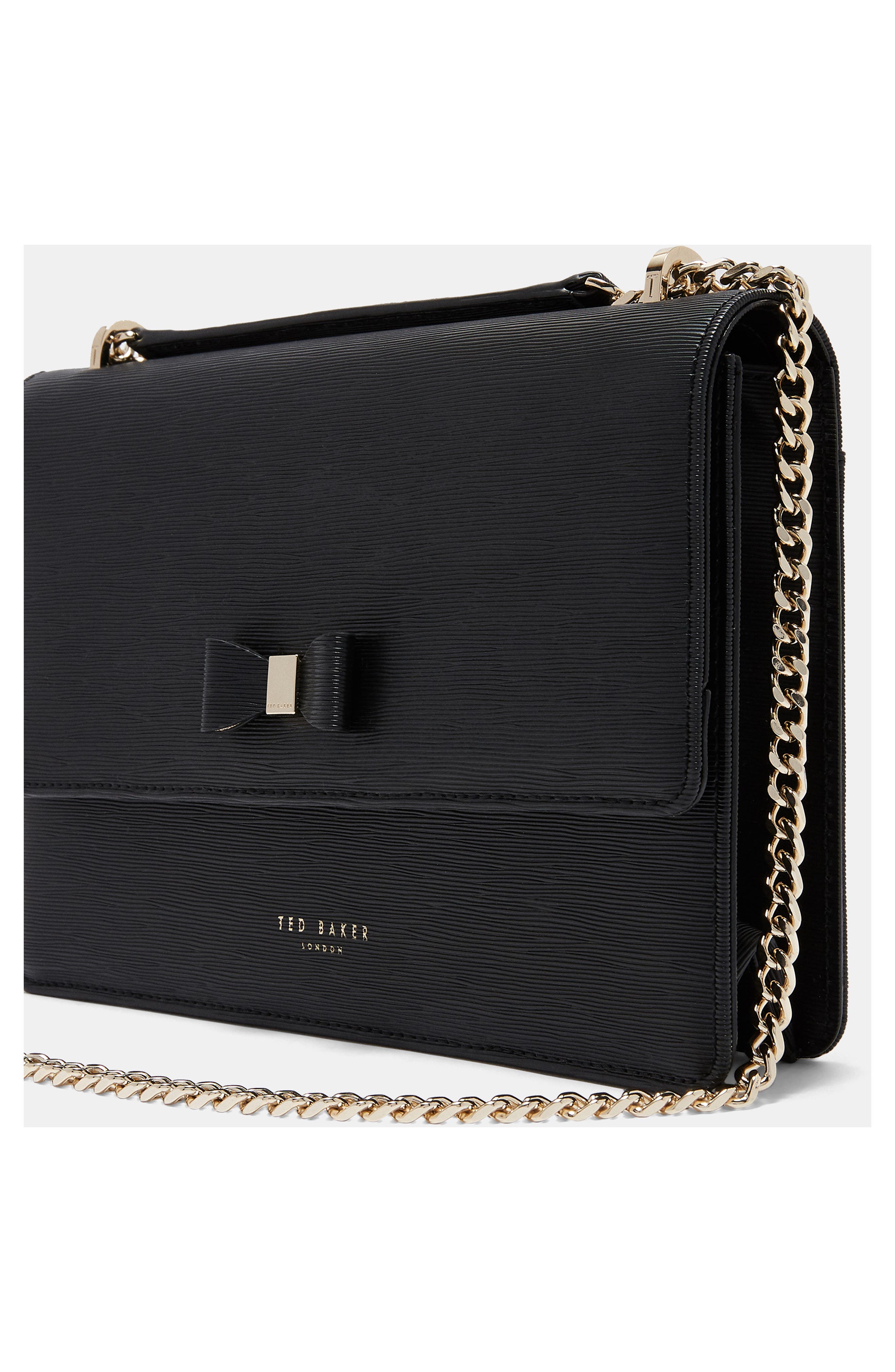 delila bow detail leather cross body bag