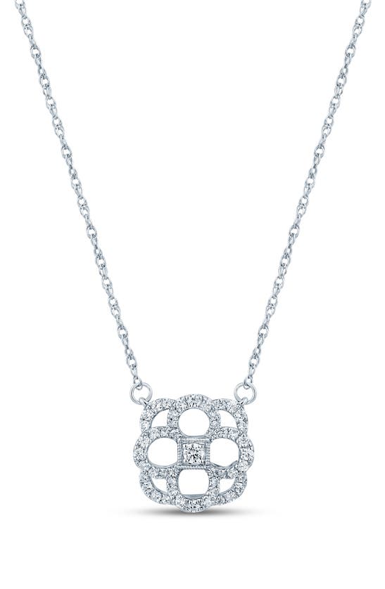 Shop Zac Posen Truly  Diamond Medallion Pendant Necklace In White