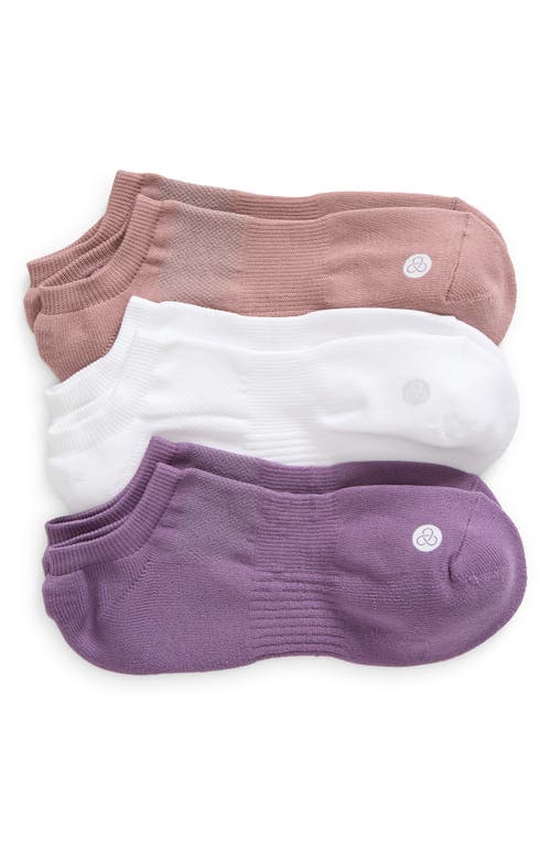 Shop Zella 3-pack Low Training Socks In Purple Moon