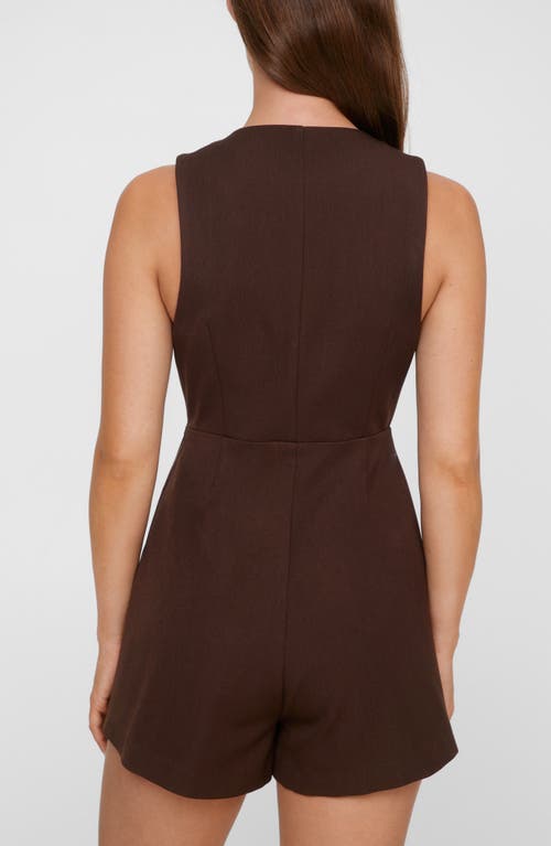 Shop Nasty Gal Tailored Pleated Hem Sleeveless Romper In Chocolate