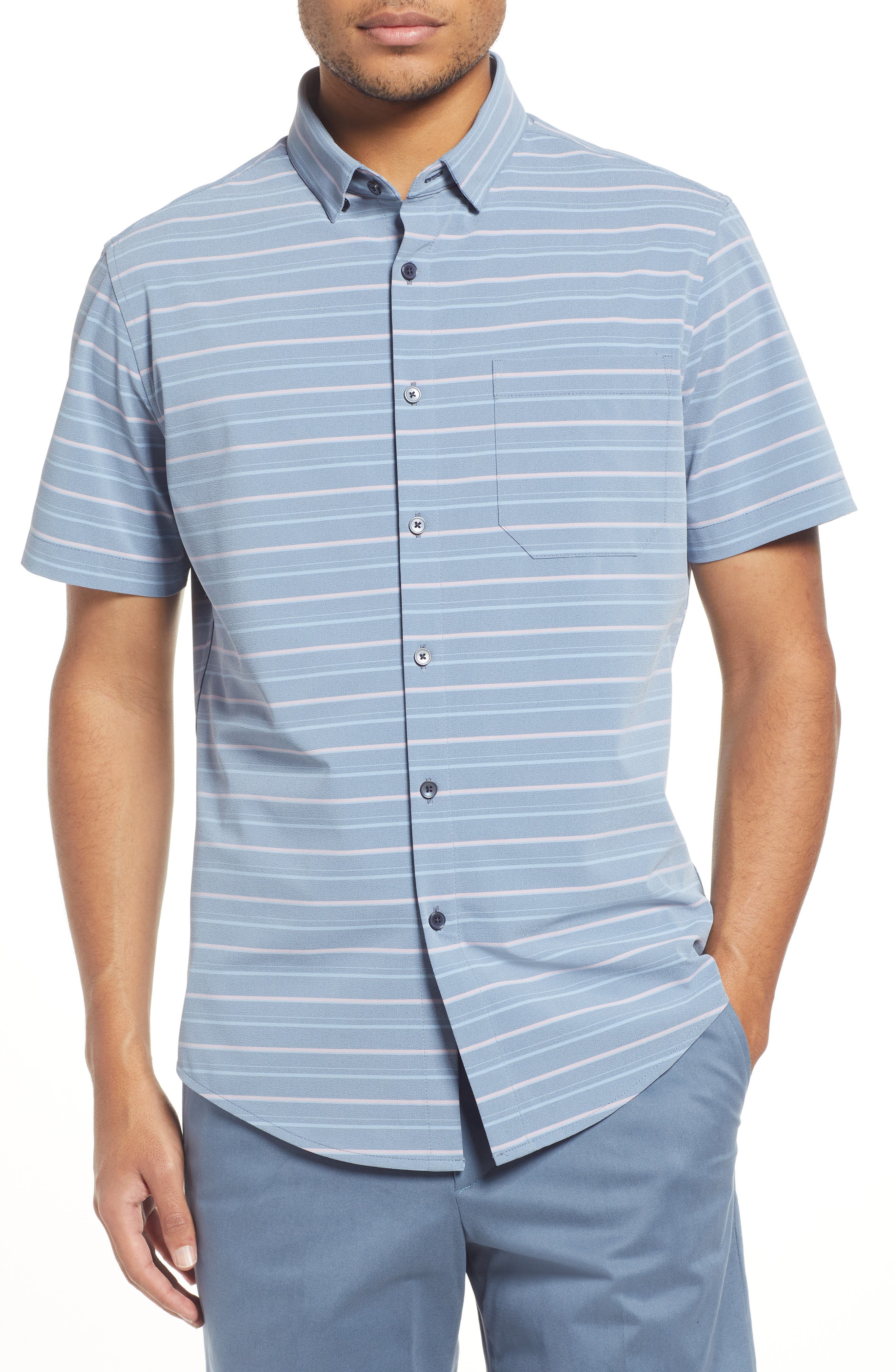 Details about   NEW Mizzen Main Mens Shirt XL Trim Blue White Striped Wilkes $145 