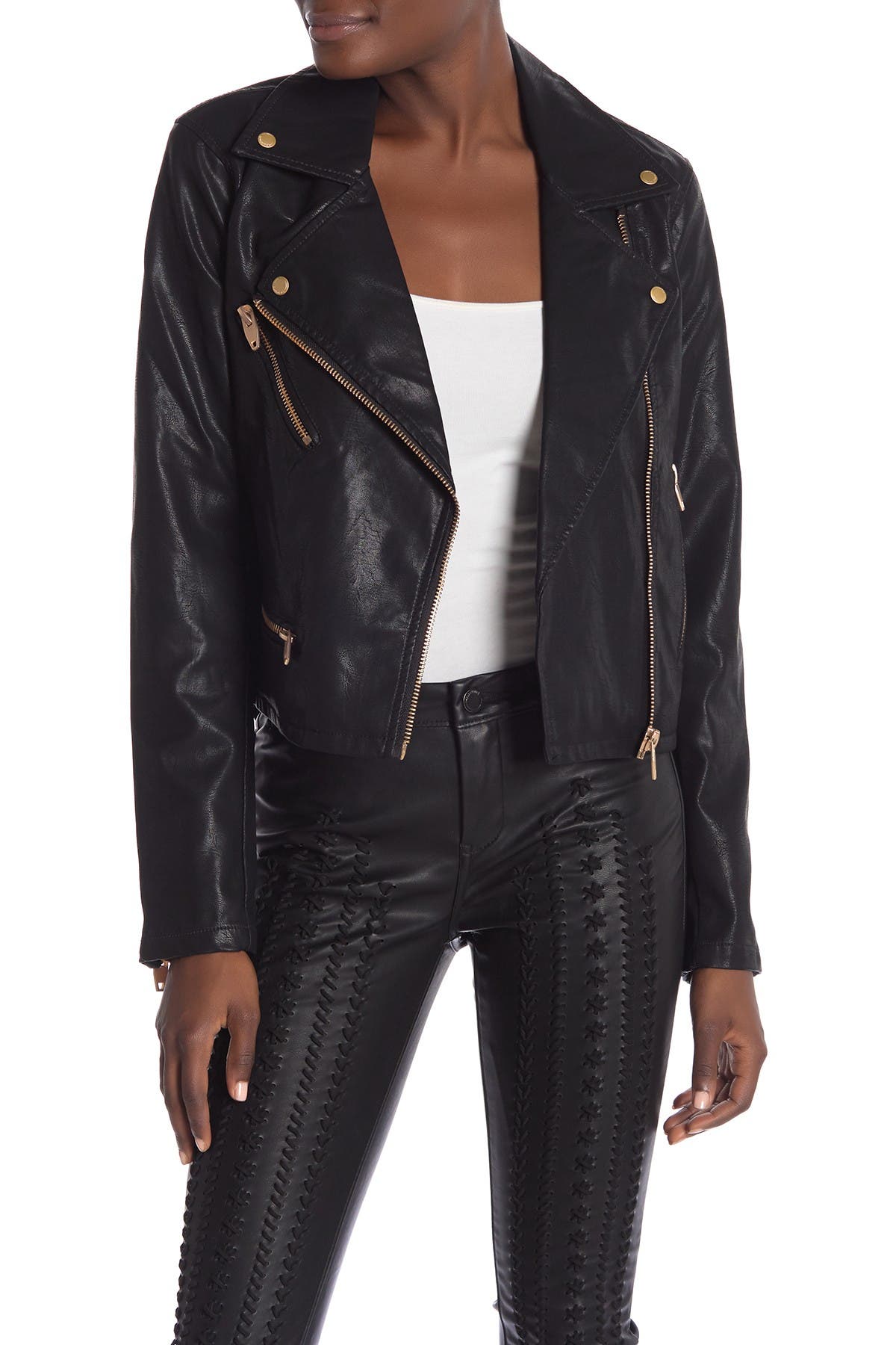 blanknyc denim faux leather jacket