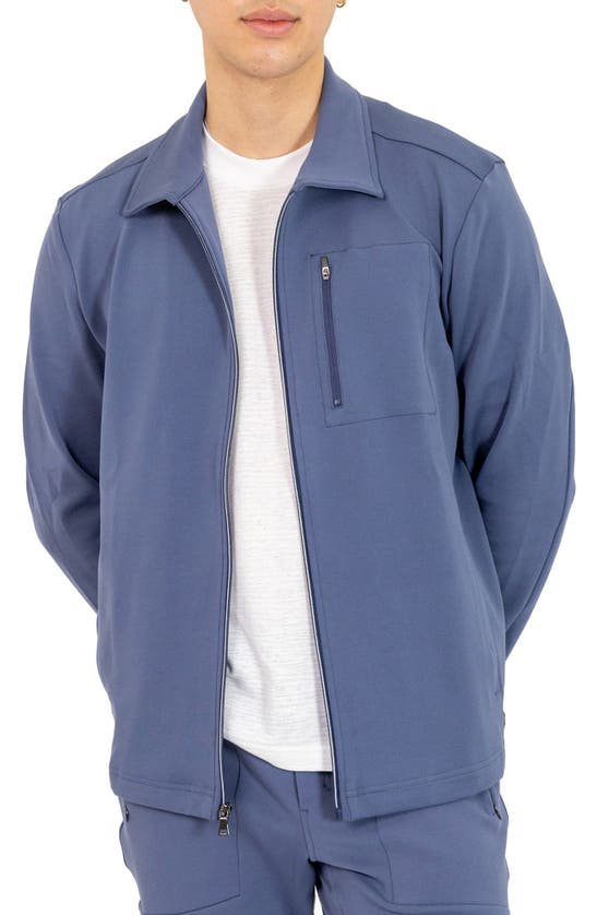 Shop Pino By Pinoporte Stretch Cotton Blend Jacket In Blue