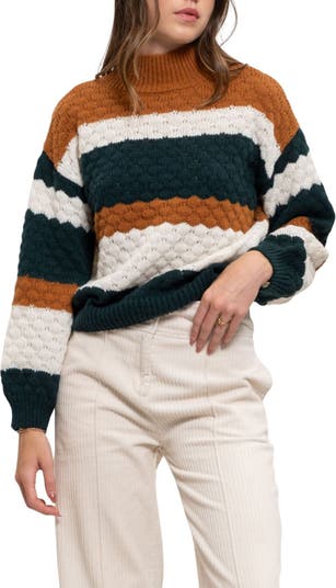Blu Pepper Stripe Pointelle Knit Sweater | Nordstromrack