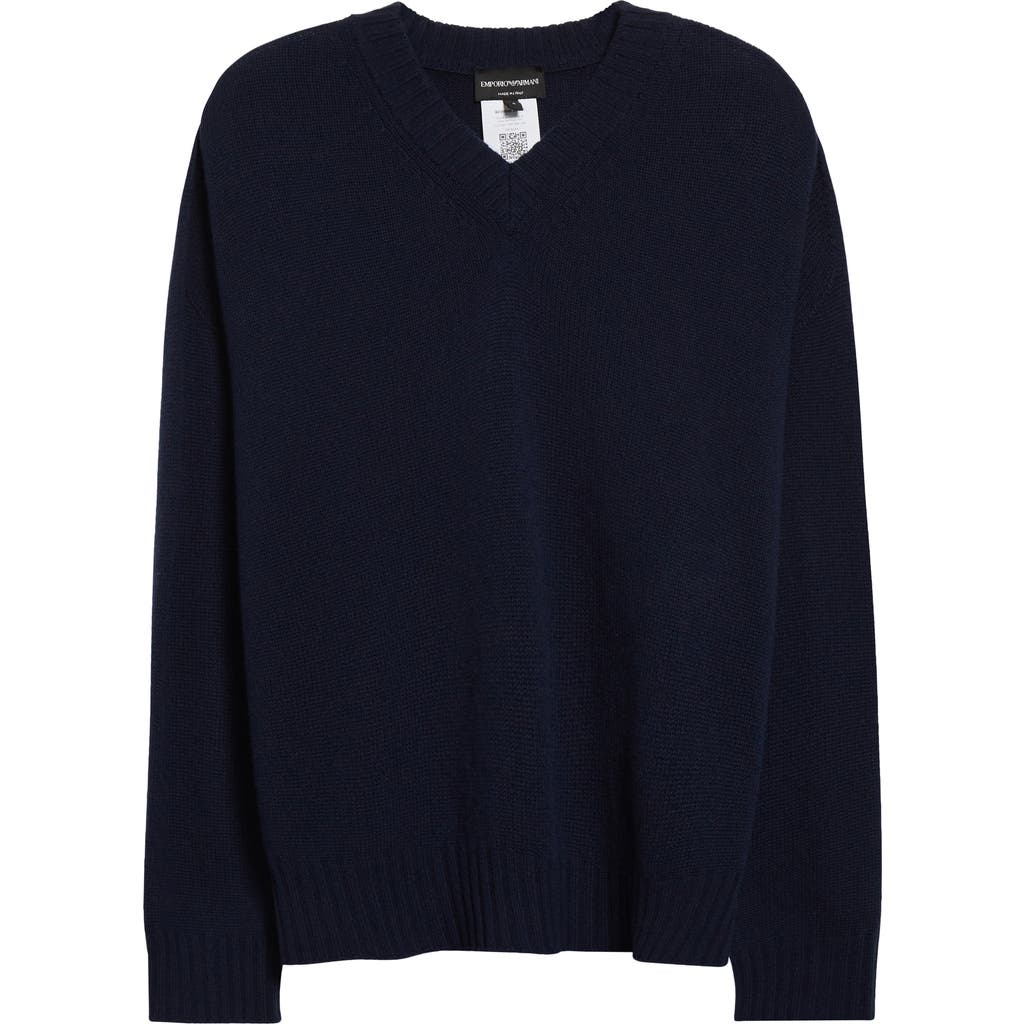 EMPORIO ARMANI EMPORIO ARMANI V-NECK WOOL & CASHMERE SWEATER