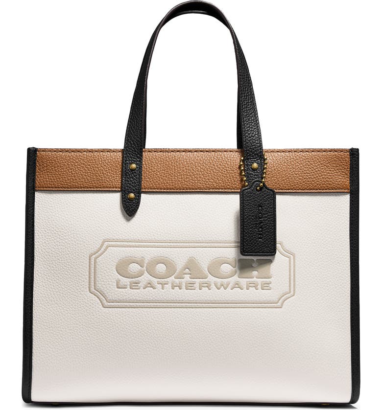 COACH Field Logo Embossed Colorblock Tote | Nordstrom