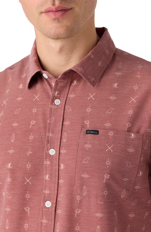 O'neill Men's Trvlr Upf Traverse Short Sleeve Standard Shirt In Mahogany