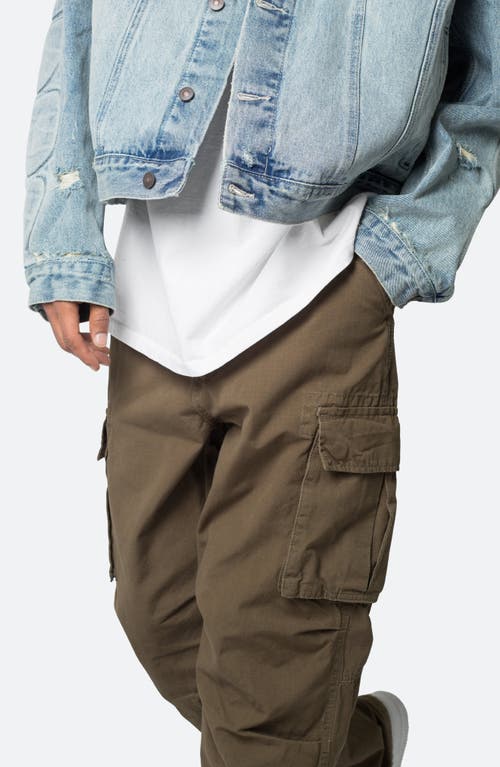 Shop Mnml Ultra Baggy Cotton Cargo Pants In Olive