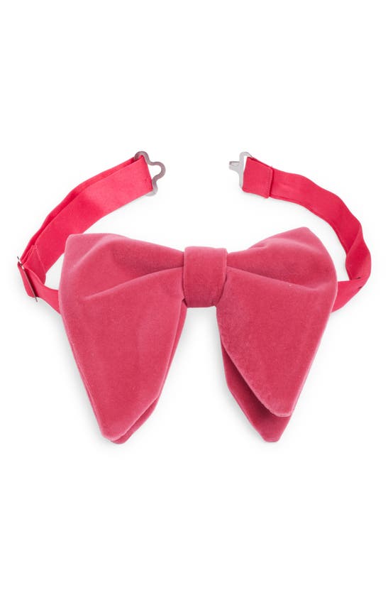 Shop Clifton Wilson Silk Velvet Bow Tie In Pink