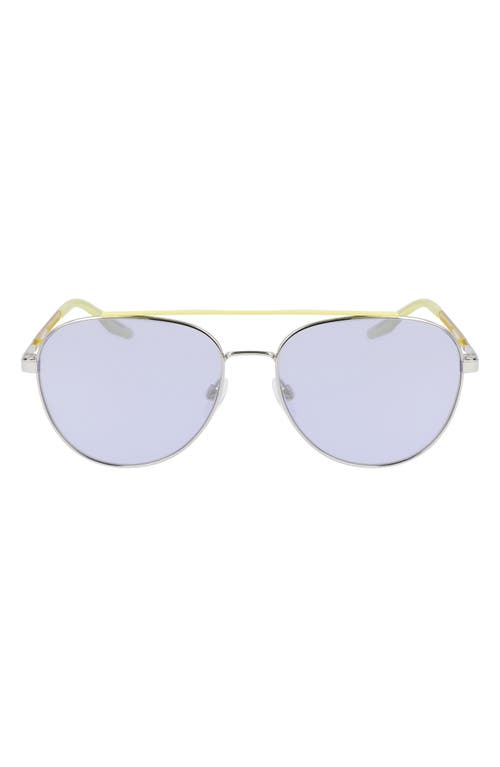 Converse Activate 57mm Aviator Sunglasses in Shiny Silver /Gold Mirror