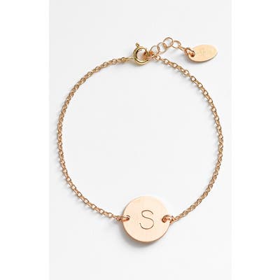 Nashelle 14K-Gold Fill Initial Disc Bracelet