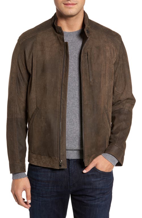 Shop Remy Leather Suede Moto Jacket In Frontier/cocoa