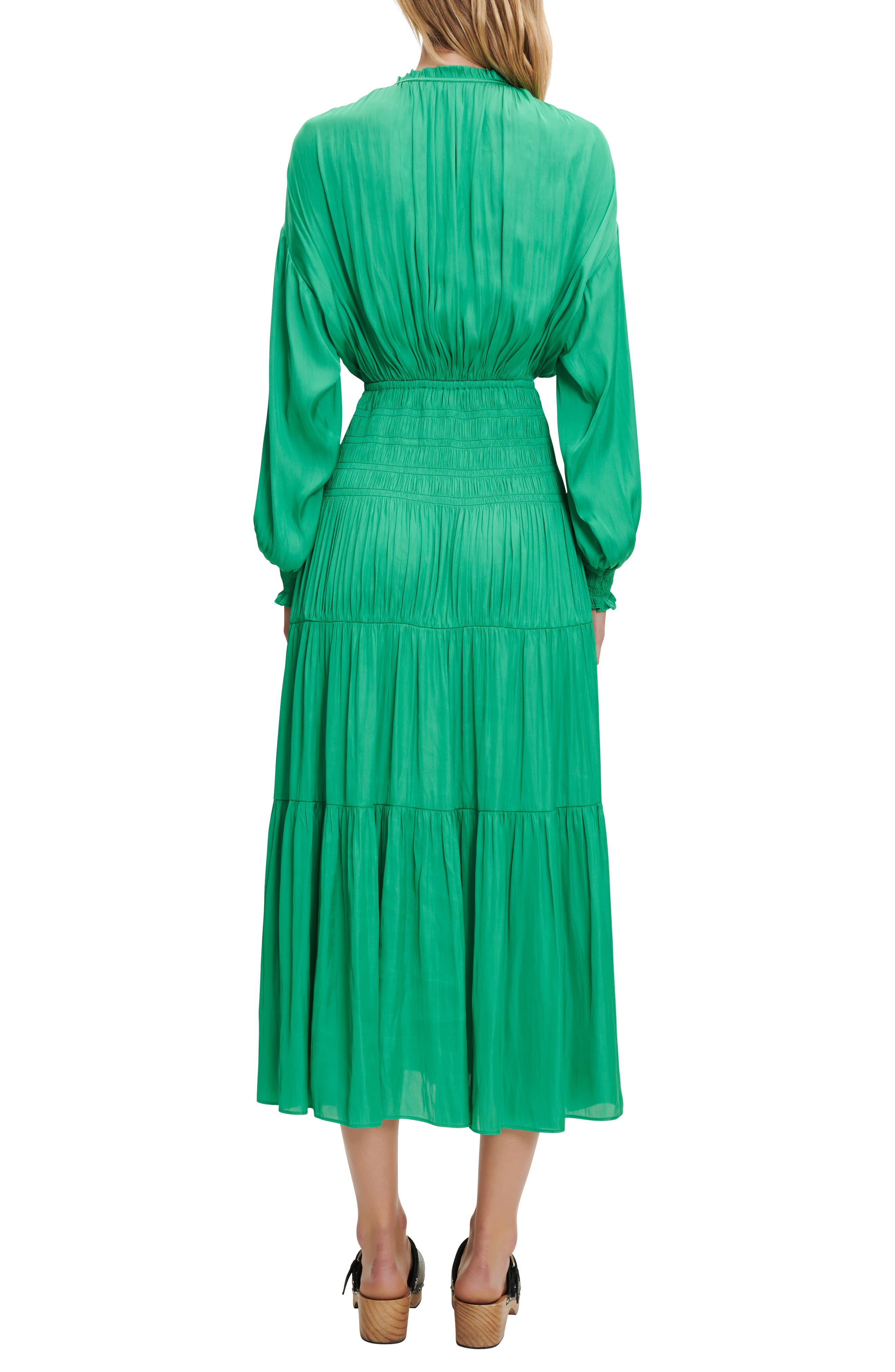 maje Rovel Tiered Long Sleeve Midi 