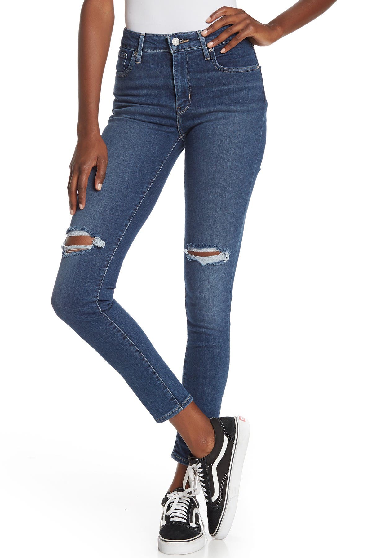 levi's 721 ripped skinny jeans