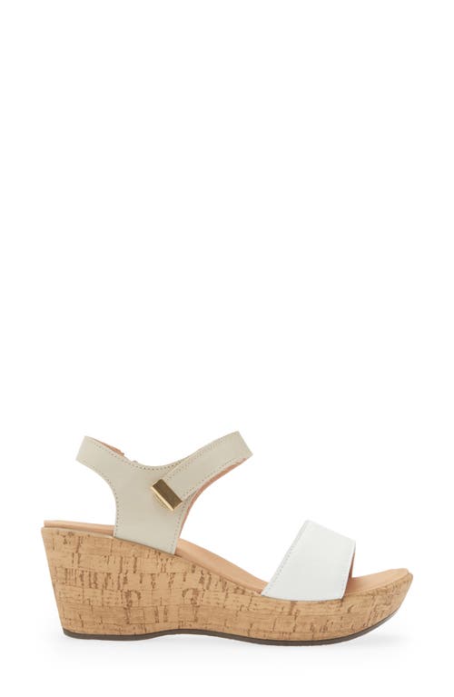 Naot Summer Platform Wedge Sandal In Soft White/soft Ivory Leather