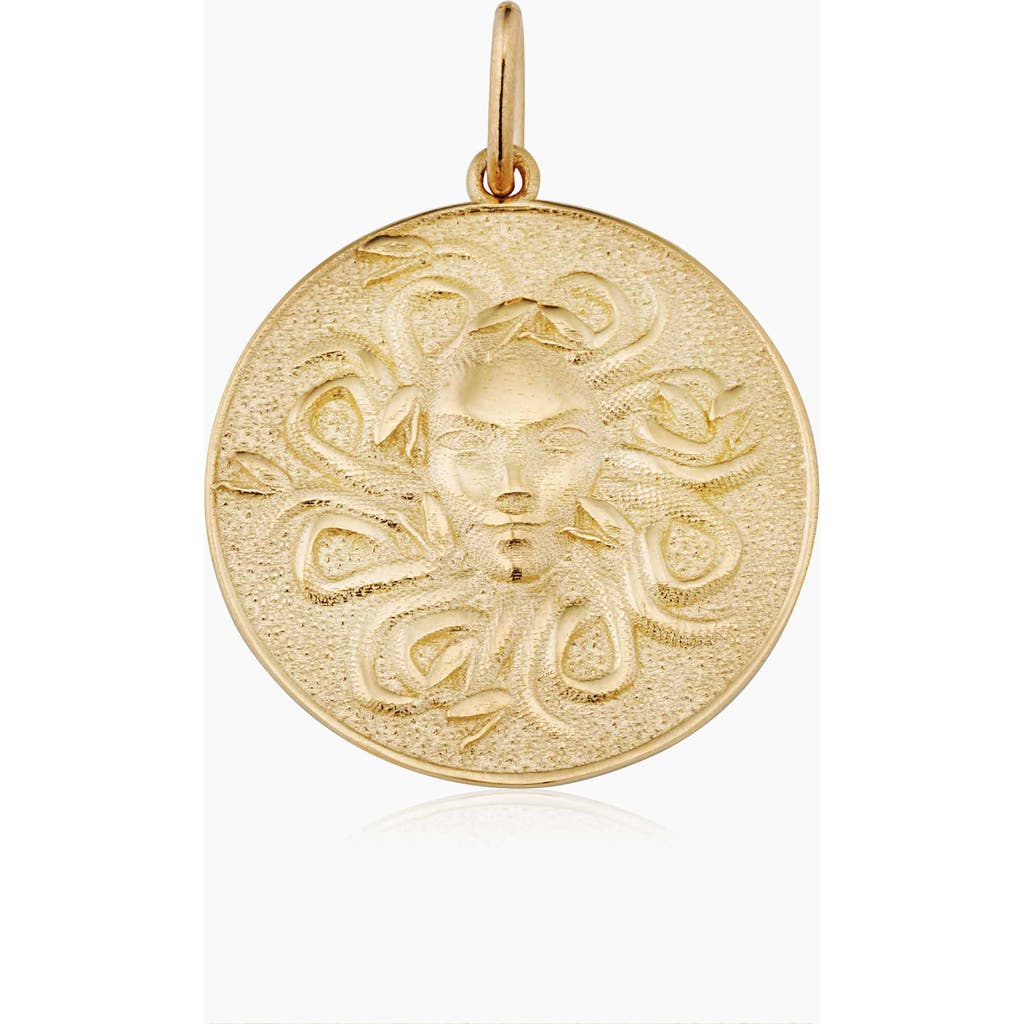 Oradina 14k Yellow Gold Medusa Medallion Pendant Charm In Yellow Gold