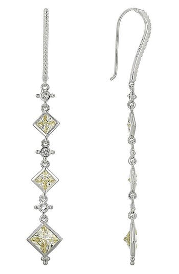 Judith Ripka Diamond Cut Cz Drop Earrings In Metallic