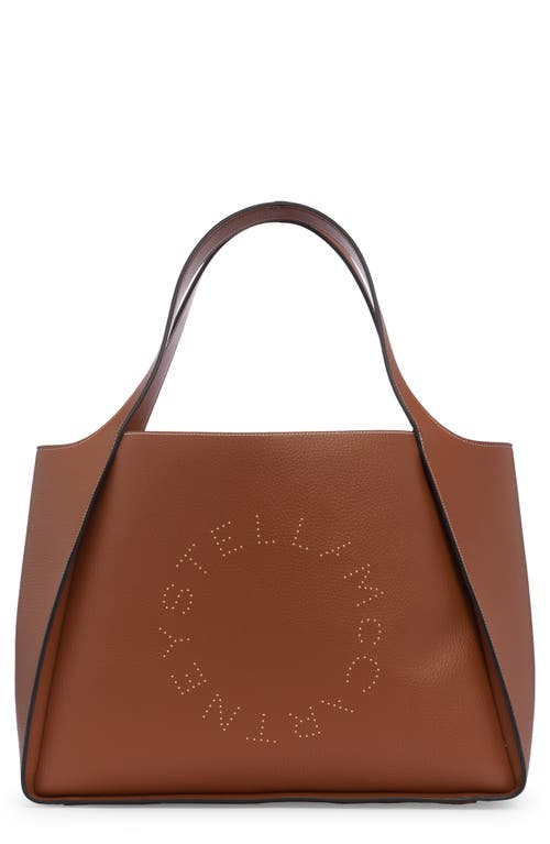 Stella McCartney Studded Logo Faux Leather Tote in 2200 Pecan at Nordstrom, Size No Size