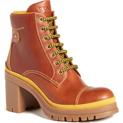 Prada Platform Hiker Bootie, Brown