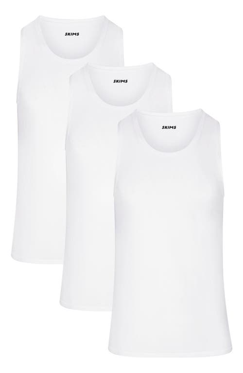 Shop Skims 3-pack Slim Fit Stretch Modal Tanks In Chalk