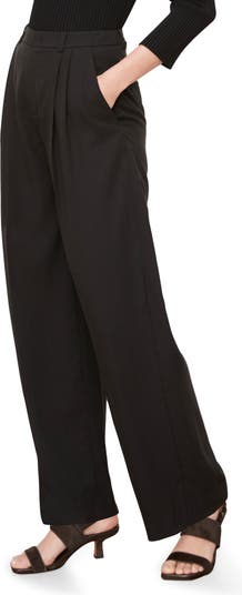 Drop-Waist Pleated Crepe Trouser in Pants & Shorts